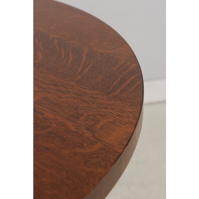 Stickley Round Mission Oak High Top Pub Table For Sale - Image 10 of 15