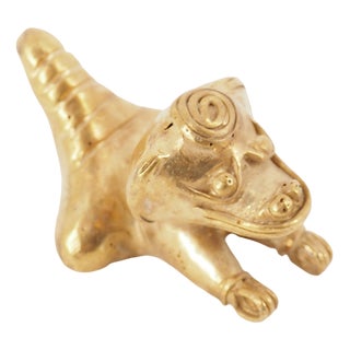 Colombian Taïrona Tumbaga Statuette of Laughing Monkey For Sale