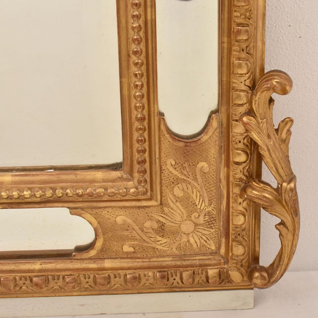 Glass Antique Gold Leaf Mirror, 1850s For Sale - Image 7 of 11