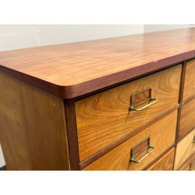 Wood Thirty Two Drawer Apothecary Wood Cabinet, Vintage For Sale - Image 7 of 12
