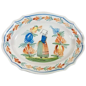 1920s French Provincial Henriot Quimper Faience Quimper Platter