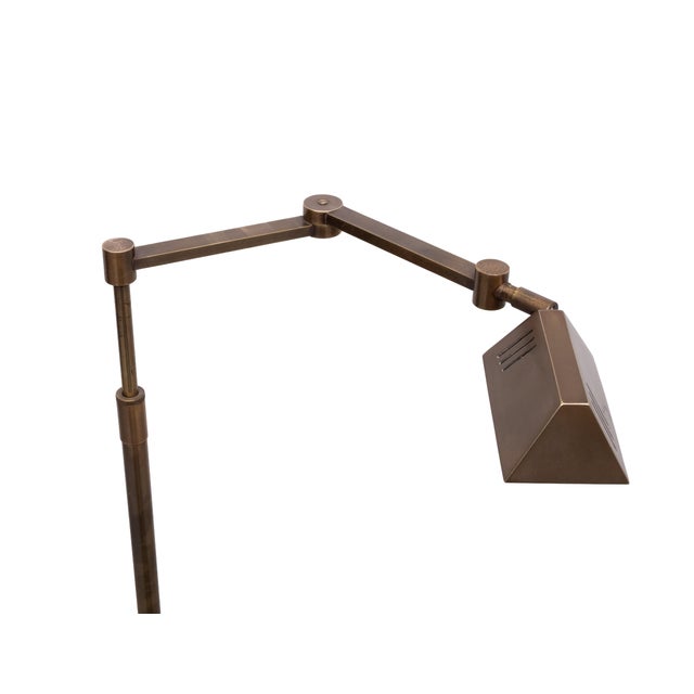 Mid-Century Modern Bronze Library Swing Arm Floor Lamp, Germany, 1980 For Sale - Image 3 of 12