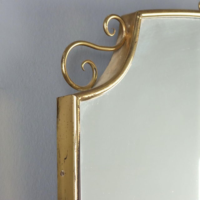 Vintage Mirror with Brass Frame, 1950s For Sale - Image 5 of 7