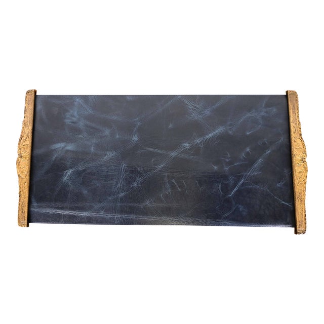 Tiffany Studios New York Louis XVI Bronze Doré Blotter Ends With Leather Desk Blotter For Sale
