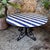 Mid 20th Century Mid 20th Century Modernist Mexican Outdoor Blue White Stripe Dining Table For Sale - Image 5 of 12
