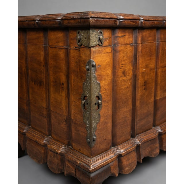 Mid 20th Century Spanish Revival Cedar Blanket Chest With Forged Iron Hardware For Sale - Image 4 of 7
