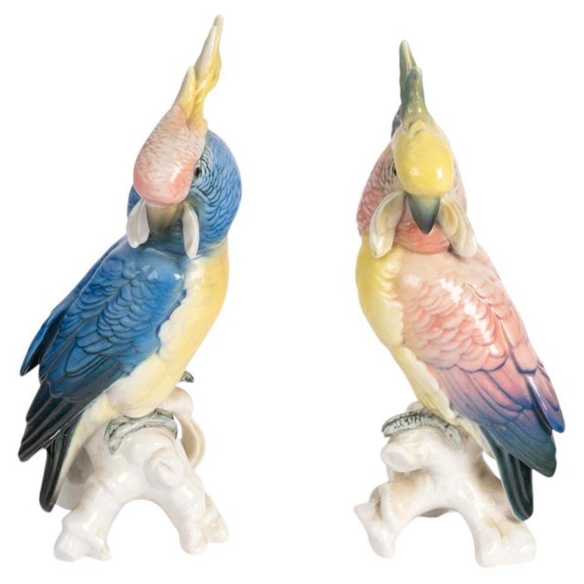 Porcelain Parrots, 20th Century, Set of 2 For Sale - Image 6 of 6