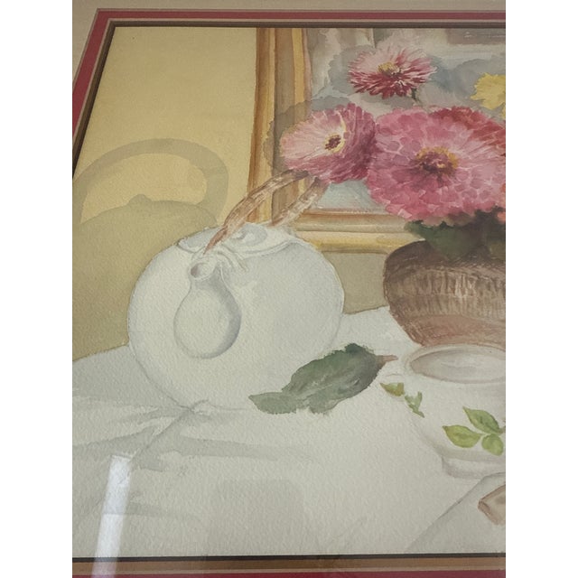 Late 20th Century Late 20th Century Nancy Martin Original Watercolor Still Life, Framed For Sale - Image 5 of 9