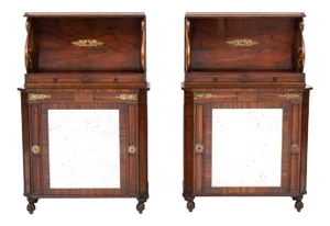 Pair of 19th Century English Regency Rosewood Side Cabinets