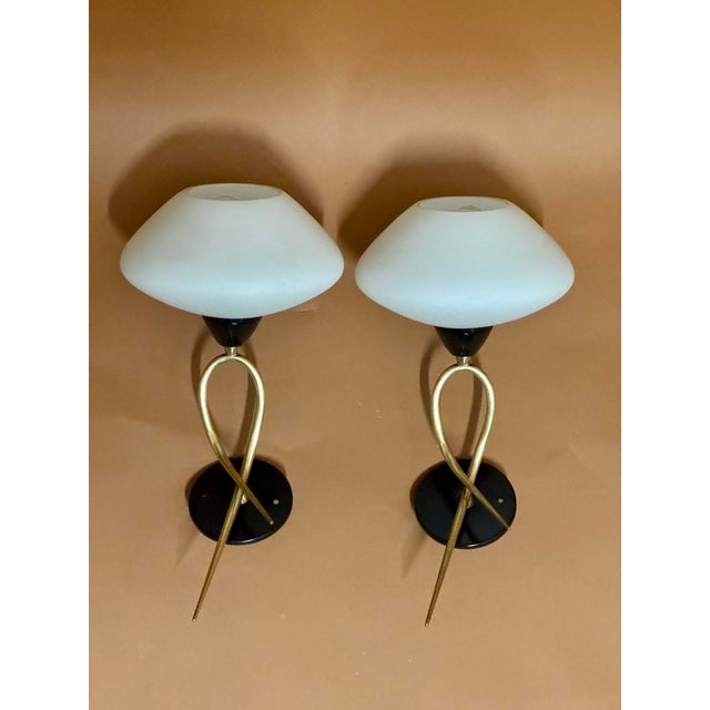 Metal Wall Lights from Lunel House, France, 1950, Set of 2 For Sale - Image 7 of 7