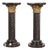 Pair of Black Carrara Marble Twisted Pedestals with Bronze Corinthian Capitals For Sale