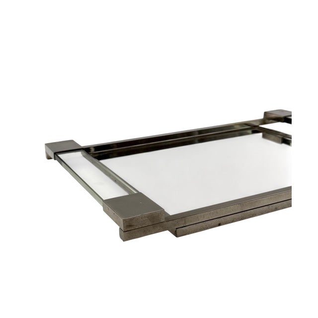 Modernist Acrylic Glass Mirrored Tray from Jacques Adnet, France, 1950 For Sale - Image 11 of 12