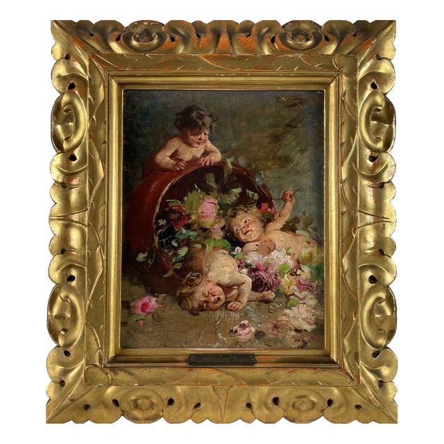 Ernesto Fontana, When Two Fight, the Third Reaps the Benefits, 1893, Oil on Canvas, Framed For Sale