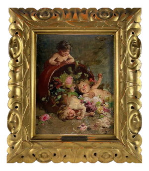 Ernesto Fontana, When Two Fight, the Third Reaps the Benefits, 1893, Oil on Canvas, Framed