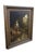 This dramatic 19th-century Barbizon or Dutch School style oil painting on canvas captures a moody nocturne scene centered...