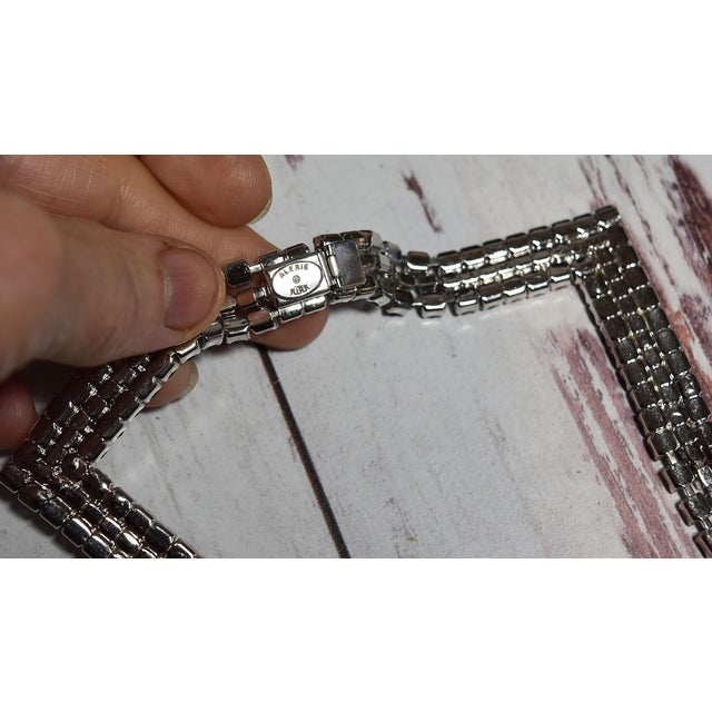 Vintage American Designer Alexis Kirk Clear and Black Rhinestone Star Necklace Choker For Sale - Image 9 of 17