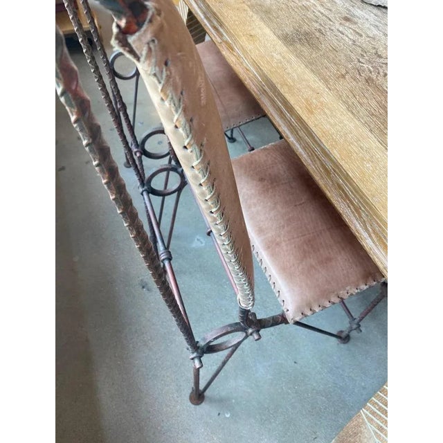 Ilana Goor Iron and Leather Chairs, Set of Four, Israel, 1980's For Sale - Image 11 of 12