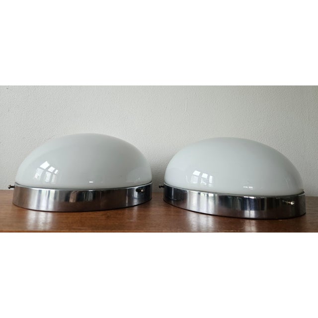 Bauhaus Chrome Ceiling or Wall Lamps, 1930s, Set of 2 For Sale - Image 6 of 16