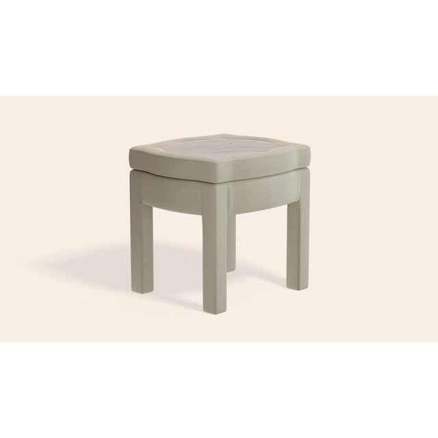 Contemporary Nougat Boucle Piero Ottoman by Ceraudo For Sale - Image 3 of 8