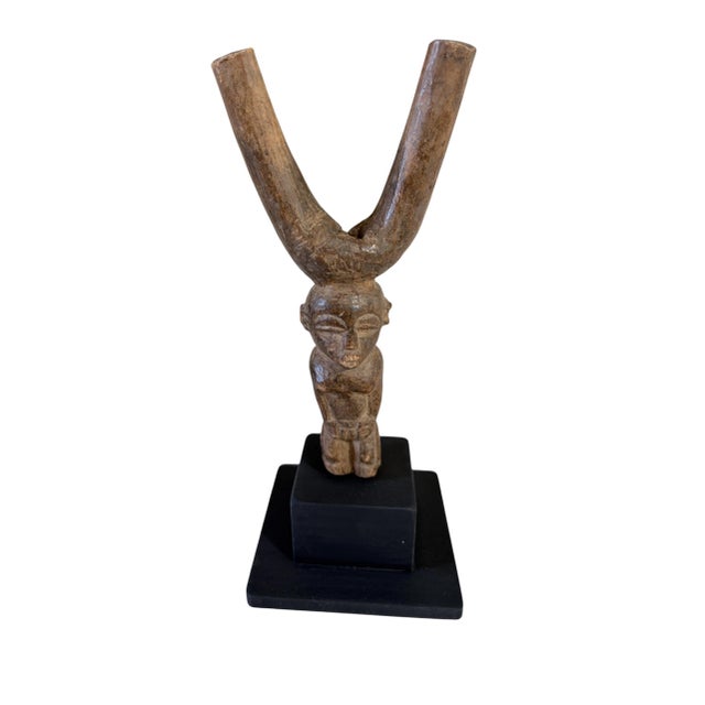 Vintage Unique Old Lobi Figural Sling Shot Sculpture Burkina Faso African 9.25" H W/Stand For Sale In New York - Image 6 of 6
