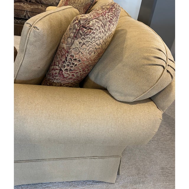 Taylor King Custom Timeless Herringbone 3-Seat Sofa For Sale In Cleveland - Image 6 of 9