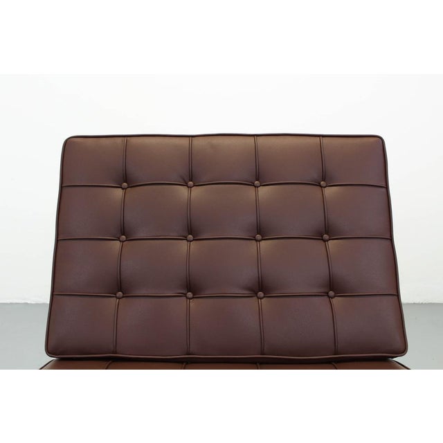 Ludwig Mies van der Rohe Barcelona Chair in Brown Leather by Ludwig Mies Van Der Rohe for Knoll International For Sale - Image 4 of 11