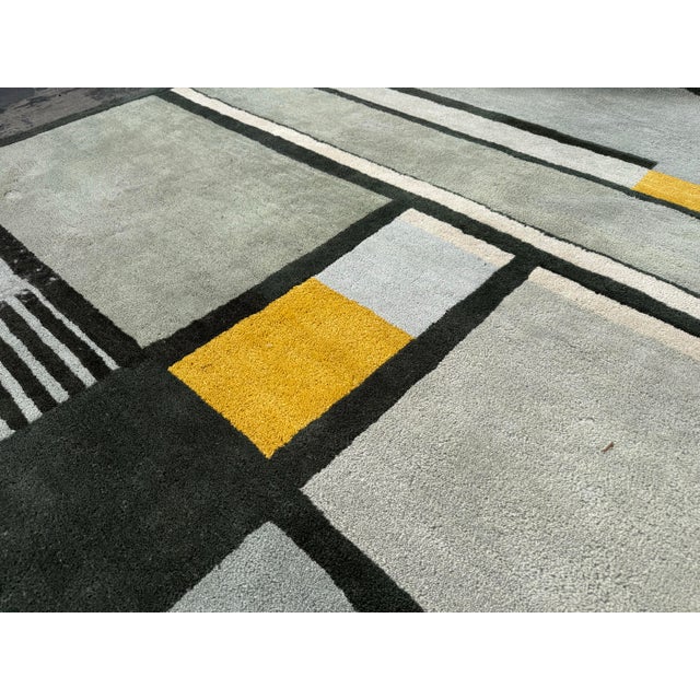 Textile 9ft X 12ft Christopher Farr for Design Within Reach Bauhaus Gunta Stölzl Plate Area Rug For Sale - Image 7 of 12