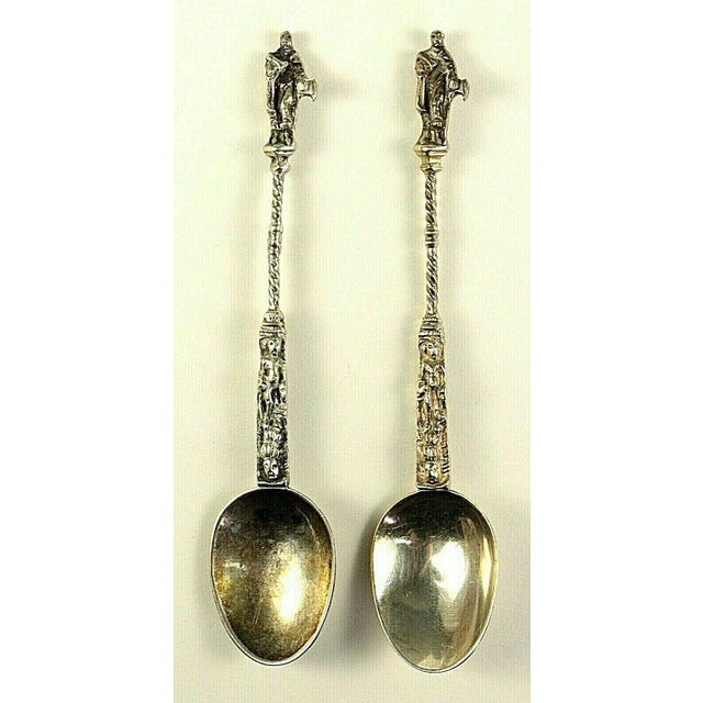 Mid 19th Century Silver Apostle Spoons with 17th Century Style Rat