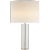 Lineham Table Lamp in Crystal and Polished Nickel with Linen Shade Designer: AERIN Height: 29.5" Shade Detail: 18" x 18" x...