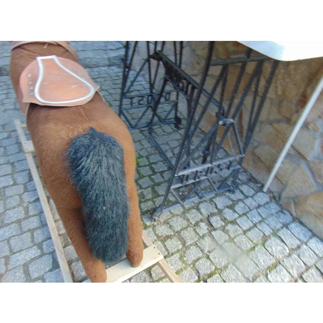 Brown Vintage Wooden Rocking Horse, 1960s For Sale - Image 8 of 10