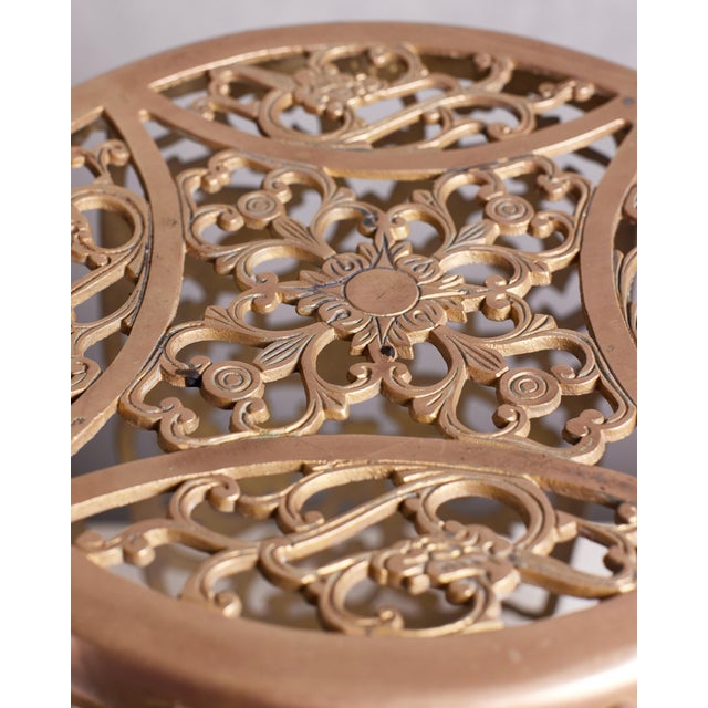Brass 1960s Chinoiserie Brass Stool For Sale - Image 8 of 11