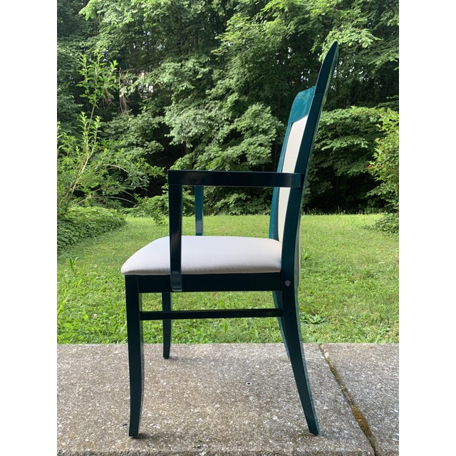 1980s Art Deco Armchair in Green Laque by Thonet for Gebrüder Thonet Vienna Gmbh, 1980s For Sale - Image 5 of 12