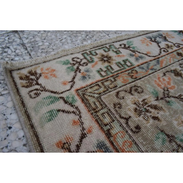 Distressed Hand Knotted Wool Turkish Sparta Rug With Oushak Design 3'9'' X 6'10'' For Sale In Philadelphia - Image 6 of 13