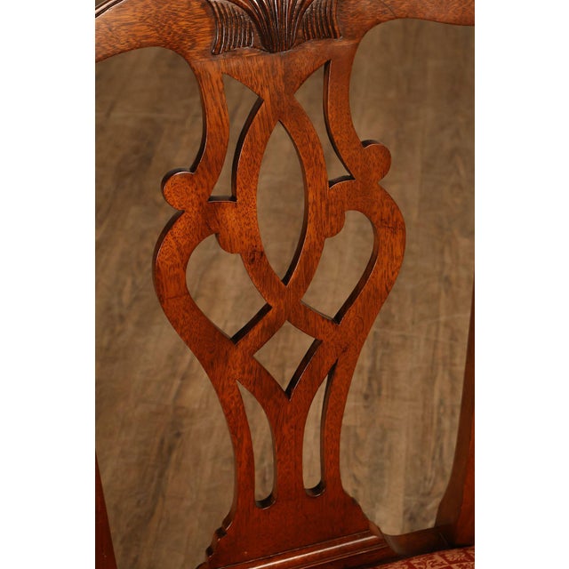 Wood Stickley Chippendale Style Set of Four Mahogany Dining Chairs For Sale - Image 7 of 18