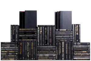 Decorative Books - Onyx & Gold Book Wall - Set of 75 Black Books