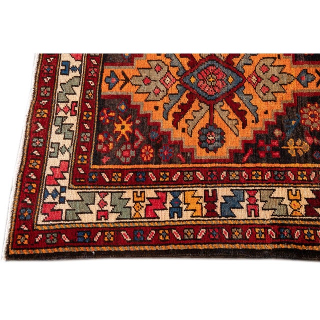 Colorful Vintage Malayer Handmade Wool Runner For Sale - Image 4 of 10