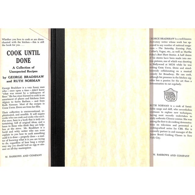 Traditional "Cook Until Done a Collection of Unexpected Recipes" 1962 Bradshaw, George & Norman, Ruth For Sale - Image 3 of 6