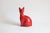 A red cat figure sculpture by Aldo Londi for Bitossi Ceramiche, Montelupo Fiorentino, Italy. with the typical Rimini blue...