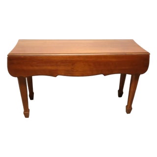 Vintage Broyhill Cherry Drop-Leaf Sofa Console Table With Dual Drawers For Sale