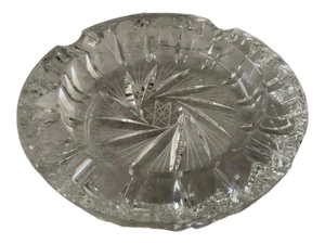 1960's Mid-Century Modern Bohemia Crystal Ashtray, Czechoslovakia