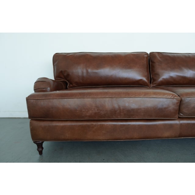 Ballard Designs Wynne Leather Sofa For Sale - Image 14 of 16