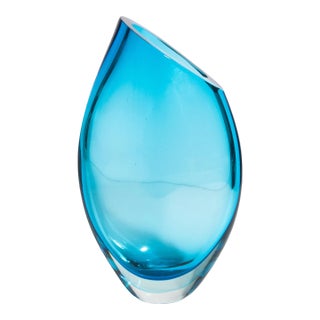 Hand Blown Murano Teardrop Vase in Lagoon Blue Large For Sale