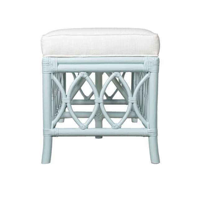 Wood Lillian Bench - Light Blue For Sale - Image 7 of 8