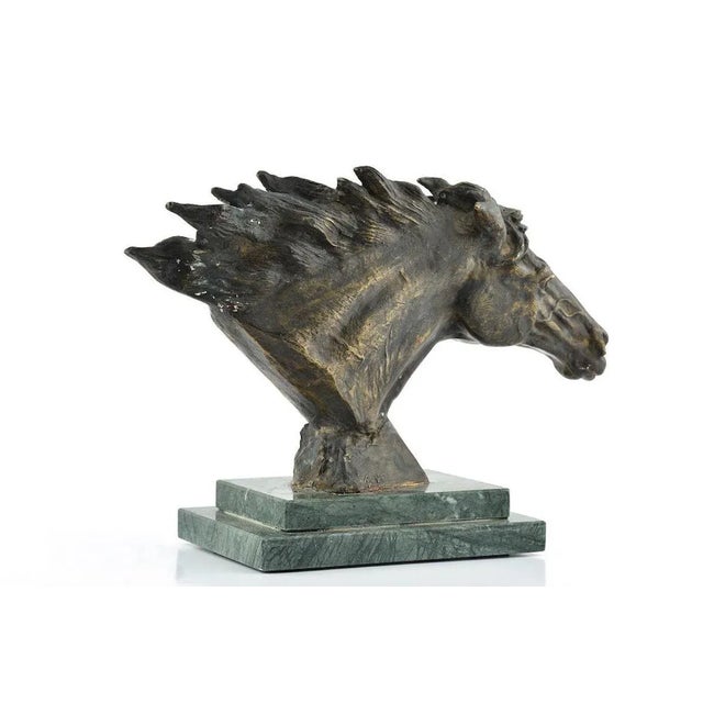 Bust of a Horse - Original Bronze Sculpture by D. Mazzone - 1990s 1990s For Sale - Image 3 of 4