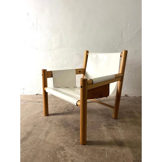 Safari Armchair in White Leather by Ibisco, Italian, 1970s For Sale - Image 14 of 16