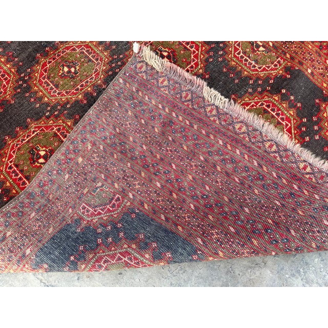 Hand Knotted Vintage Turkmen Tribal Rug For Sale - Image 9 of 9