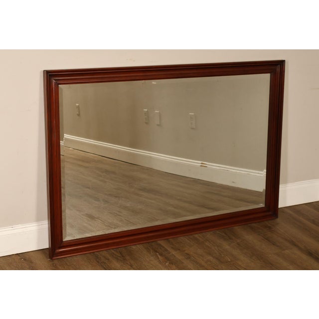 High Quality American Made Rectangular Cherry Frame Dresser or Wall Mirror with Beveled Glass