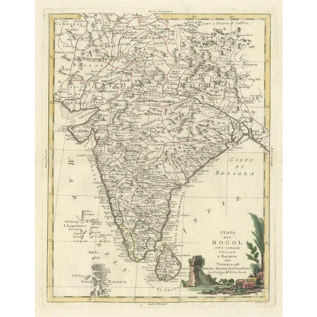 Antique Map of India, Ceylon and the Maldives, 1785 For Sale - Image 6 of 6