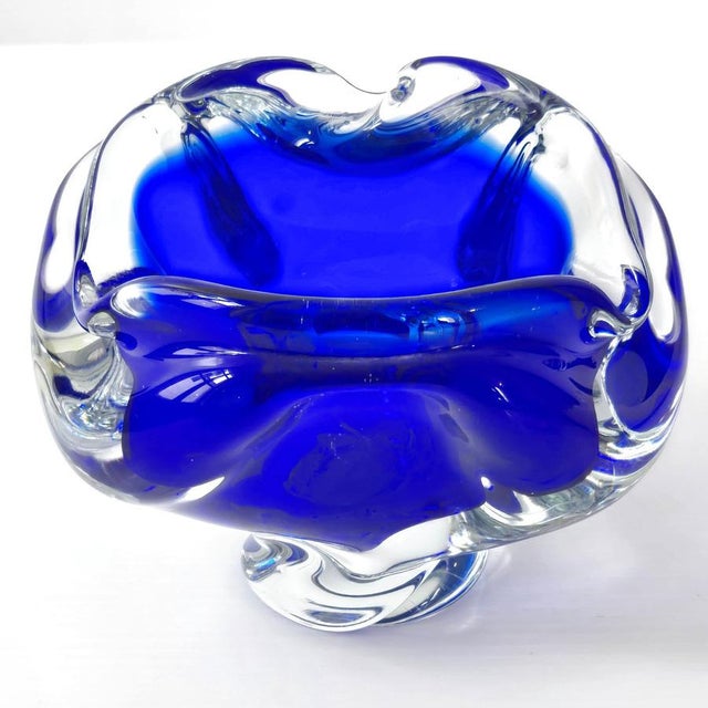 Vintage Blue Murano Glass Ashtray, 1960s For Sale - Image 9 of 12