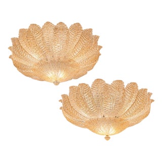 Vintage Flush Mounts in Murano, 1990s, Set of 2 For Sale
